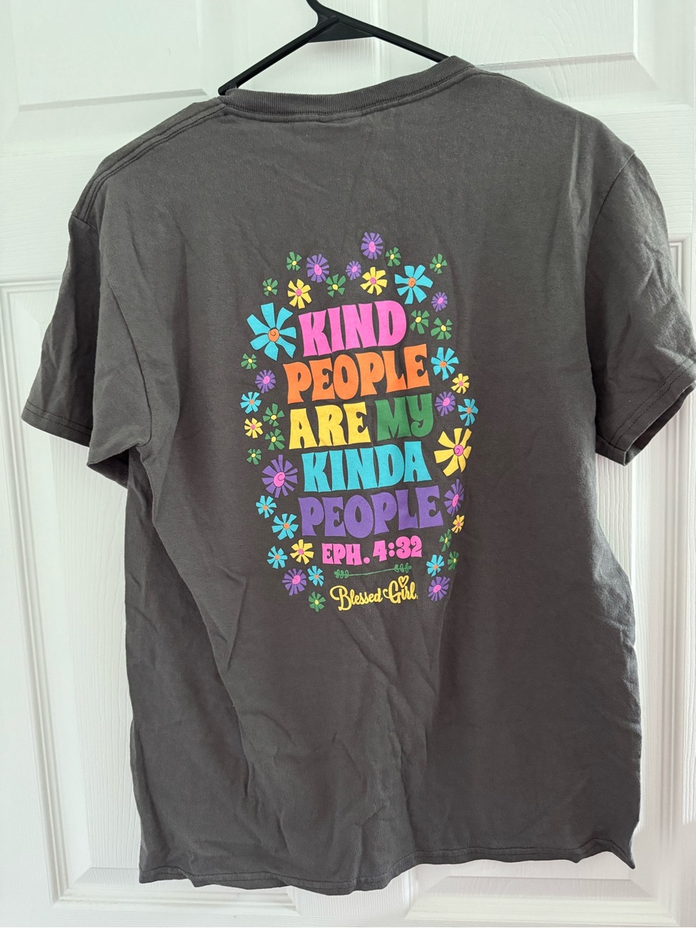 Blessed Girl Floral Short Sleeve Tee - Charcoal - Picture 2 of 2